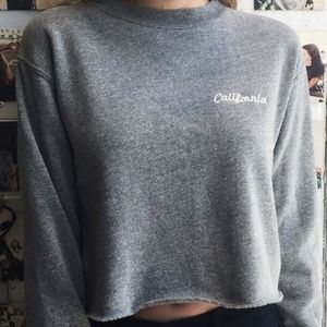 Brandy Melville grey cropped hoodie, one size